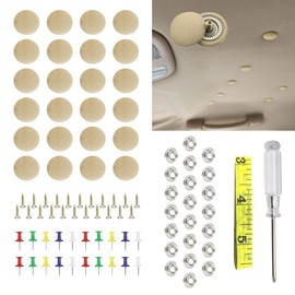 WINUERK 24PCS Car Roof Headliner Repair Kit, Auto Roof Snap Rivets Retainer, Advanced Auto Interior Ceiling Fabric Fixing Buckles with Installation Tool Ideal for Older Cars with Sagging Roof Liners