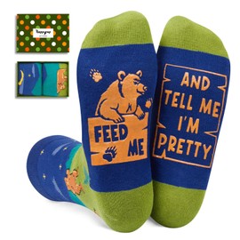 Funny Bear Socks for Men - Novelty Bear Gifts for Bear Lovers, Crazy Socks for Women