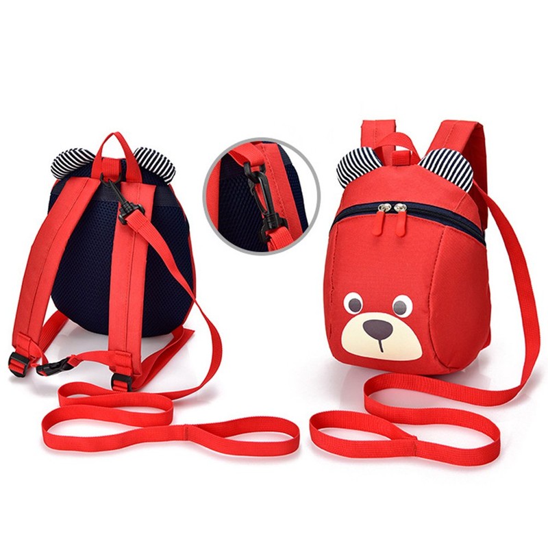 Age 1-2Y Cute Bear Small Toddler Backpack With Leash Children