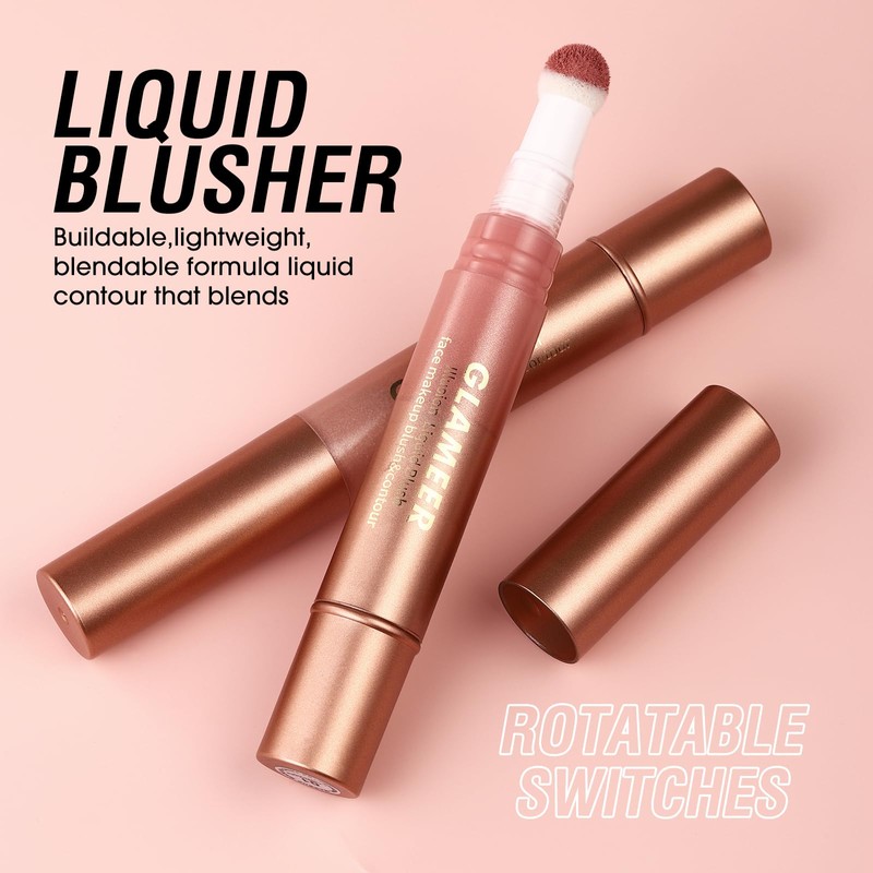 Blush Stick,Liquid Blush Stick,Silky Smooth Creamy Formula,Lightweight Blendable Blush Rouge