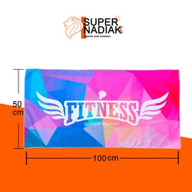 super NADIAK® Women's Gym Towel – Towel for Weight Room, Gym Accessories, Women's Gym Cloth, Ultra Absorbent Microfibre Quick Drying. Elegant and Soft Design (Fitness/Pink)