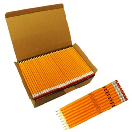 S & E TEACHER'S EDITION Woodcased #2 Pencils, Pre-sharpened, Yellow Pencils with Erasers #2 HB Lead Bulk Box No. 2, Back to school, 600 Count