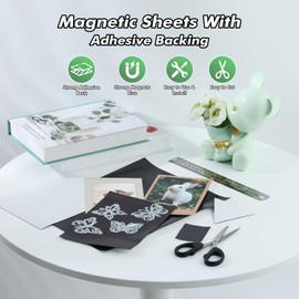 Aertiavty 36 Packs Magnetic Sheets with Adhesive Backing 8.5x11 Inch Adhesive Magnetic Sheets for Dies Storage - 20 Mil Magnetic Contact Paper Peel and Stick, Magnetic Strips with Adhesive Backing