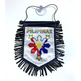 Filipino Edition Philippines Flag Car Rearview Home Wall Door Window Mirror decoration Accessory - Stars Design for Home and Car Decor!