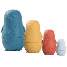 OESSUF Nesting Dolls | Russian Silicone Nesting Dolls for Toddlers | Easter Toys Matryoshka Doll Montessori Educational Toy | Penguin Stacking Nesting Doll Toys | Gift for Kids 3 Years Up