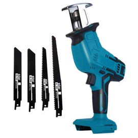 Reciprocating Saw Cordless for Makita 18V LXT Battery, Brushless Power Cordless Recipro Saw, 0-3000 RPM Variable Speed, Quick Easy Blade Change, 4 Blades for Wood/Metal/PVC Cutting(No Battery)