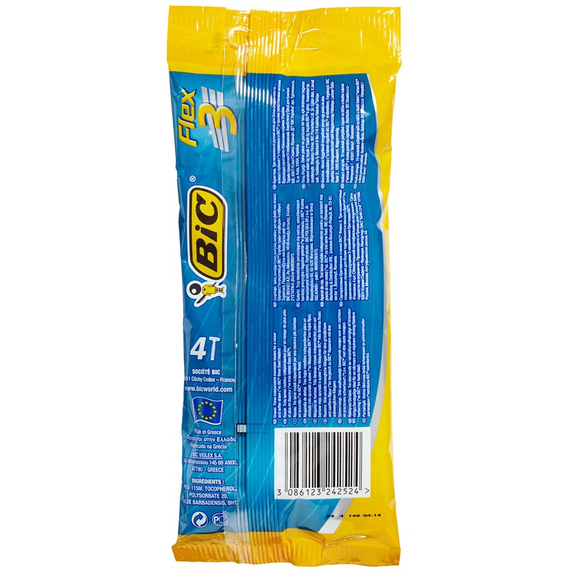 BIC Men's Razor 3 Flex Pack of 4