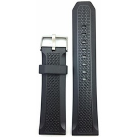 NewLife 24mm Black Rubber Watchband | Comfortable and Durable PVC Material, Replacement Watchstrap that brings to Any Watch for Men and Women