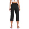 TARSE Womens Yoga Pants Plus Size Capris Stretch Workout Exercise