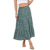 NILOUFO Women Summer High Waist Elastic A-Line Maxi Skirt Flowy
