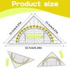 Set Square with Handle, 4 Pieces Drawing Triangle Protractor, 16