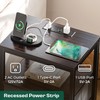 Huuger Nightstand with Charging Station, Fabric Drawers, End Table with