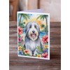 Caroline's Treasures Bearded Collie Luau Greeting Cards Pack of 8
