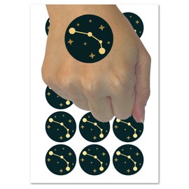 Aries Zodiac Star Constellations Temporary Tattoo Water Resistant Fake Body Art Set Collection - 15 2" Tattoos (1 Sheet)
