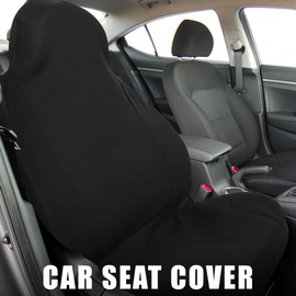 X AUTOHAUX Front Seat Covers Protector Polyester Universal for Car Truck Black