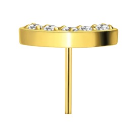 PIERCINGLINE Titanium Attachment with Push Pin Bow + 5 Crystals without Labret Stud Piercing Ear Helix Tragus Conch Choice of Colours, Titanium