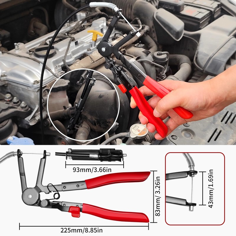 WISEUP 4PCS Hose Clamp Pliers Set - Includes 27" Long