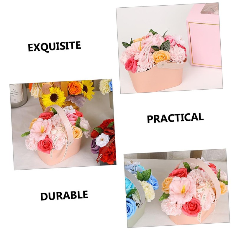 FOMIYES Fancy Soap Flower Basket Real Bath Flowers Set for