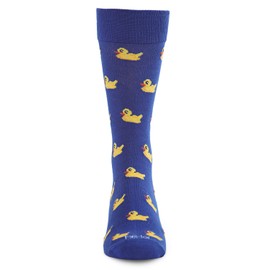 MeMoi Men's Rubber Duck Rayon from Rayon Blend Novelty Crew Sock Royal Blue 10-13