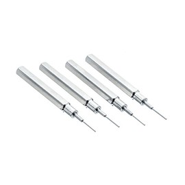 SE 4-Piece Watch Chain Link Remover Punch Pins Set - Non-Rolling Hex Body, Sizes 0.7mm to 1mm, with Storage Pouch - JT63058