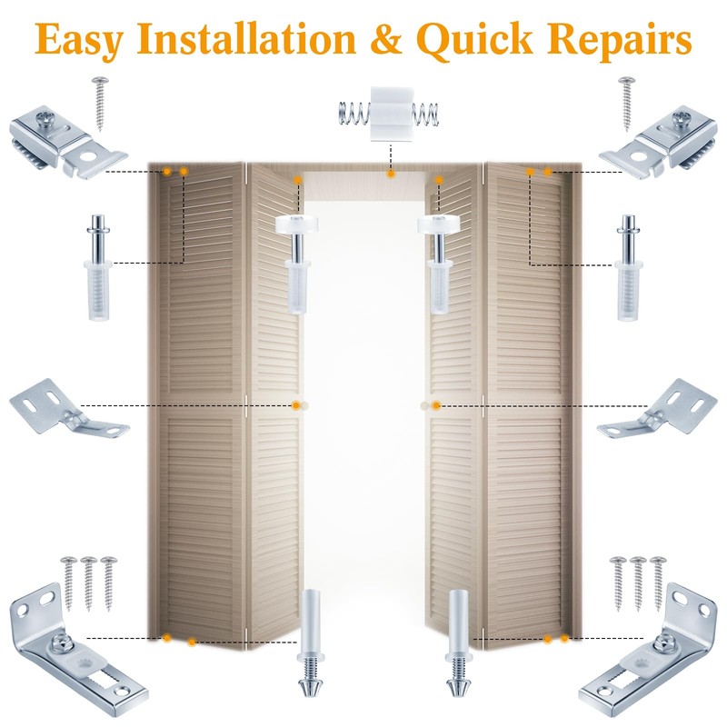 Tandefio 12 Pack Bifold Door Hardware Kits Closet Door Repair