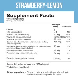 Dr. Price's Calcium Magnesium Supplement Powder | Strawberry Lemon 30 Servings | Cal Mag with Vitamin K, D3, Boron for Women, Men & Kids | Natural Calming Drink Mix | Doctor-Formulated, Made in USA