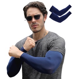 Back Under Arm Cover, Men's, UV Cooling, Ultraviolet Rays, Arm Warmer, Arm Sleeve, UV Protection, UPF50+, Breathable, Stretchy, Navy x 1 pair