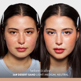 Heyooo Natural Glow Foundation - Light to Medium Coverage Cushion Foundation with Hyaluronic Acid & Tea Tree Extract - Vegan, Cruelty-Free Cream - K Beauty - 15g/0.52oz - Desert Sand