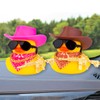 CoFuBcad Car Rubber Duck, Yellow Duck Dashboard Decoration with Cowboy