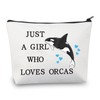 LEVLO Funny Killer Whale - Bolsa de cosméticos para amantes