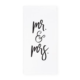 The Cotton & Canvas Co. Mr. & Mrs. Soft and Absorbent Kitchen Tea Towel, Flour Sack Towel Dish Cloth, 1-Count