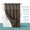 eachope Brown No Hook Waffle Weave Shower Curtain with snap-in