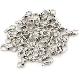 Unbranded Jewelry Findings-Zinc Alloy  Platinum Lobster Claw Clasps     25pcs