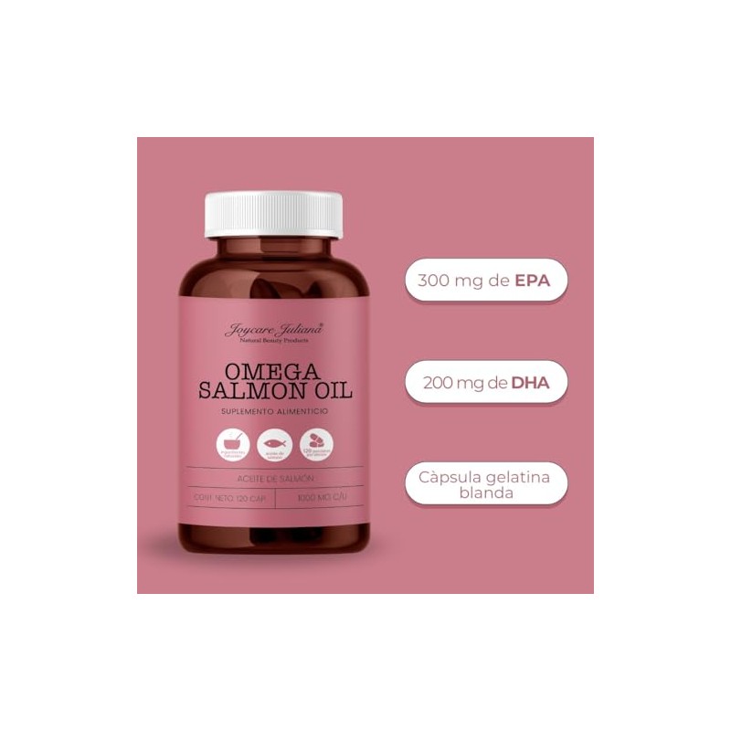 Omega 3 Suplemento Alimenticio Aceite Salmón Ingredientes Naturales 120 Capsulas