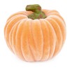 Boston International Decorative Tabletop Velvet Pumpkin, 3 x 3-Inches, Orange