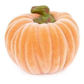 Boston International Decorative Tabletop Velvet Pumpkin, 3 x 3-Inches, Orange