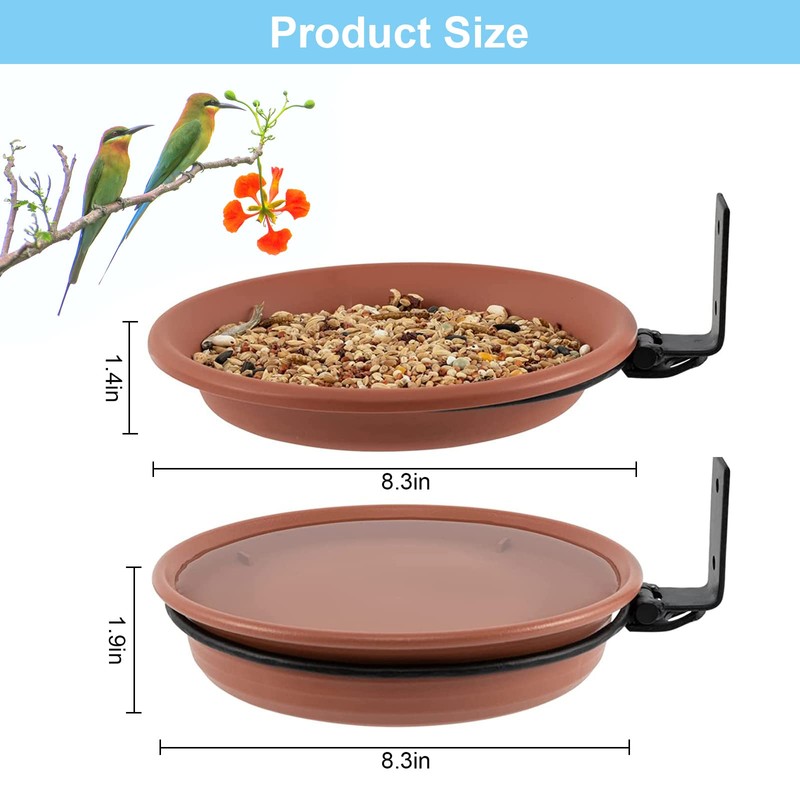 2 Packs Wall Mounted Bird Feeder, Multifunctional PP Garden Bird