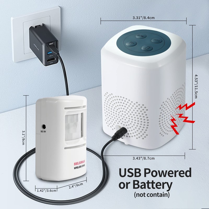 S SELDORAUK Dog Barking Alarm Motion Sensor- 1000 Feet Wireless