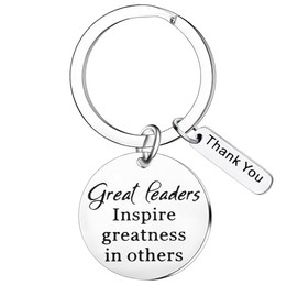 Nfyxcaz Thank You Gifts For Boss Leader Keychain Gifts Boss Lady Birthday Gifts Boss Day Gifts For Boss Great Leaders Inspire Greatness In Others Keyring