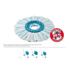 Leifheit Clean Twist Disc Mop Ergo Micro Duo Set of 4, Mop Cover, Replacement Cover, Set of 4, for Clean Twist Disc Mop Ergo