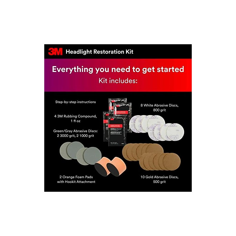 3M Headlight Lens Restoration Kit - Medium Duty 2-Pack