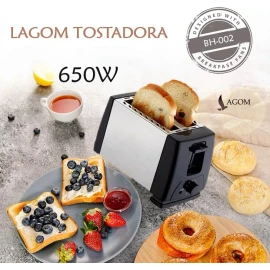 Lagom Tostadora 650w Lagom Toster Bh-002 Mini Horno 2 Rebanadas Extra Ancha 6 Ajustes De Temperatura Tostado Uniforme Rapido Acero Inoxidable Facil De Limpiar Libre De Bpa Para Bagel Pan Desayuno Y Merienda