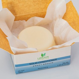 Limoux Cosmetics Solid conditioner Bar - All hair types - Moisturizing, brightening and softening - 1.60 oz - Paraben Free, SLS free, Cruelty free, Vegan, Eco Friendly, Zero waste, up to 40 uses