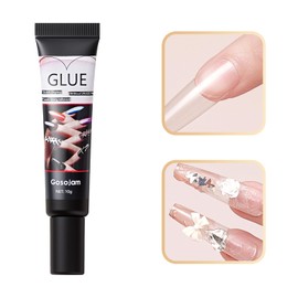 Gosojam Nail Glue, Super Strong Nail Glue for Acrylic Nails, Fast-Drying Professional Nail Glue, Durable & Water-Resistant Nail Glue for Press-On Nails, Long-Lasting Semi-Solid Glue, Gentle on Nails