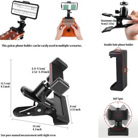 RockCheems RockCheems Guitar Beginners Kits - 1 Guitar Bass Head Phone Holder for Live Broadcast Video Recording,1 Guitar Capo,1 Guitar Electronic Tuner With Free Guitar Picks
