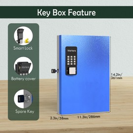WeHere 32 Key Lock Box Wall Mount, APP Bluetooth/One Time Password Share/Wi-Fi Remote/Fixed Code/Key Unlock, Smart Key Cabinet, Key Organizer Box for Apartment, Home, Office, School Key Manage