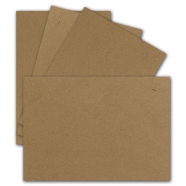 100 Single Cards DIN A6 10.5 x 14.8 cm 250 g/m² Sand Brown / Kraft Paper Craft Cards Craft Card Blank Postcards