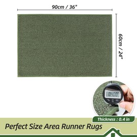 BEQHAUSE Hallway Rug 2'x3', Washable Entryway Rugs Non-Slip, Absorbent & Stain-Resistant Door Mat for Front/Back Door, Laundry Room Floor, Green