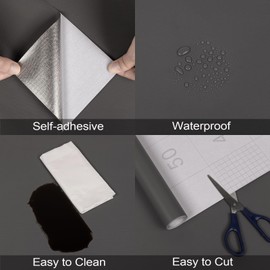 Abyssaly Grey Peel and Stick Solid Contact Paper Peel and Stick Wallpaper for Bedroom Self Adhesive Contact Paper for Wallcovering Countertops Wall 15.7 in ×118 in