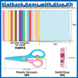 Glarks 700 Sheets Origami Paper, 4In Square Sheet, 20 Vivid Colors Same Color on Both Sides Easy Fold Paper for Crafts & Art, Allow for Easy & Intricate Folding